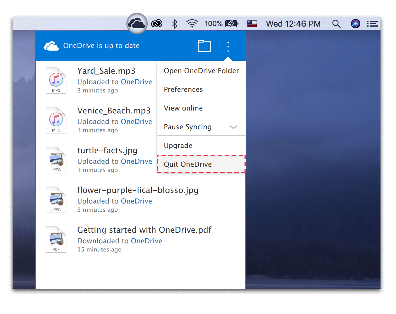reconfigure onedrive for business mac